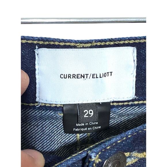 Current Elliott Straight Leg High Rise Dark Wash Jeans Womens 29 Classic Casual - Picture 6 of 8